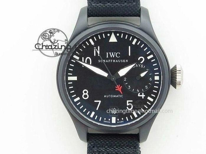 MIROTIME 0513 Youthful Pilot Spitfire 3878 Chrono BP Gray Dial SS On Black Leather Strap A 7368